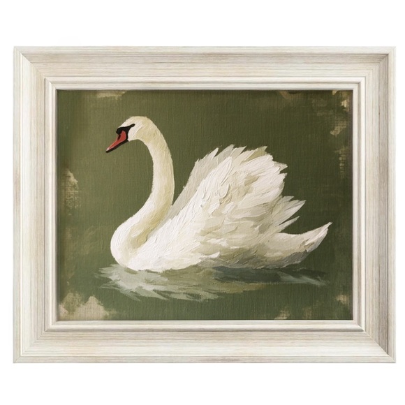 Hand Crafted Other - English Country Swan Framed Art